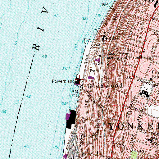Topographic Map of Glenwood Power House, NY