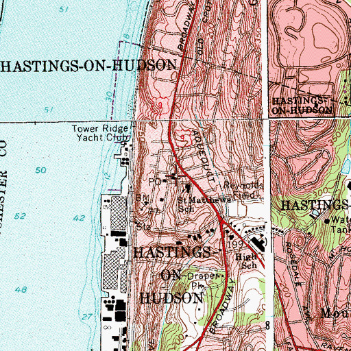 Topographic Map of Saint Matthew's Catholic Church, NY