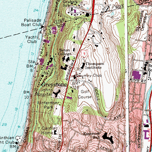 Topographic Map of Hudson River Country Club, NY