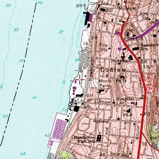 Topographic Map of Sunset Park (historical), NY