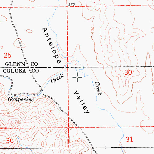 Topographic Map of Grapevine Creek, CA