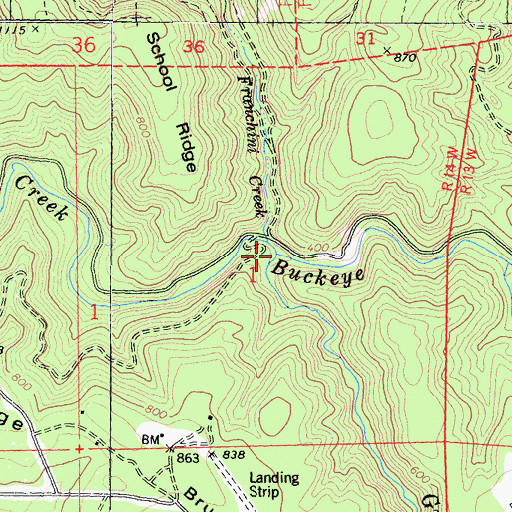Topographic Map of Grasshopper Creek, CA
