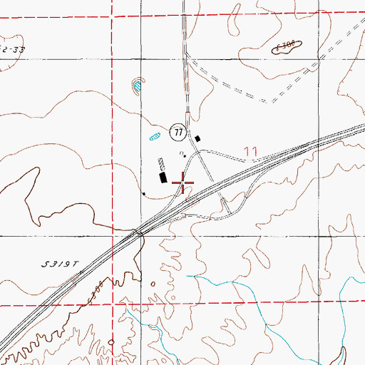 Topographic Map of Keams Canyon Road Interchange, AZ