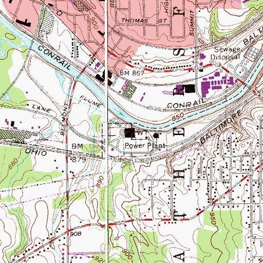 Topographic Map of Niles Generating Station, OH