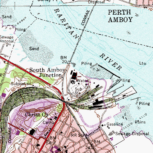 Topographic Map of Werner Generating Station, NJ