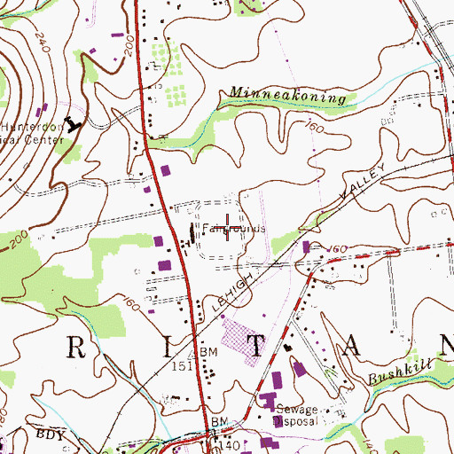 Topographic Map of Flemington Speedway (historical), NJ