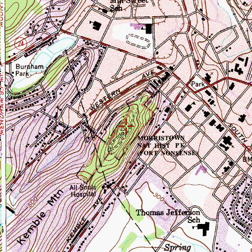 Topographic Map of Fort Nonsense (historical), NJ