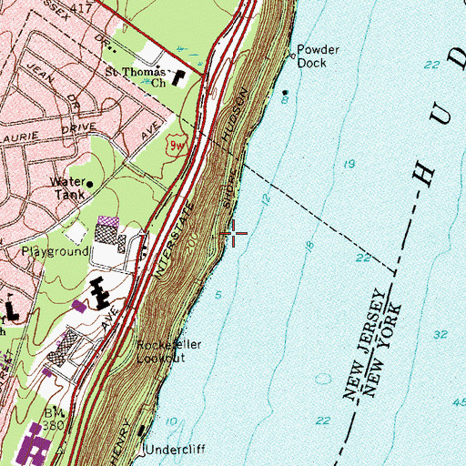 Topographic Map of Canoe Beach, NJ