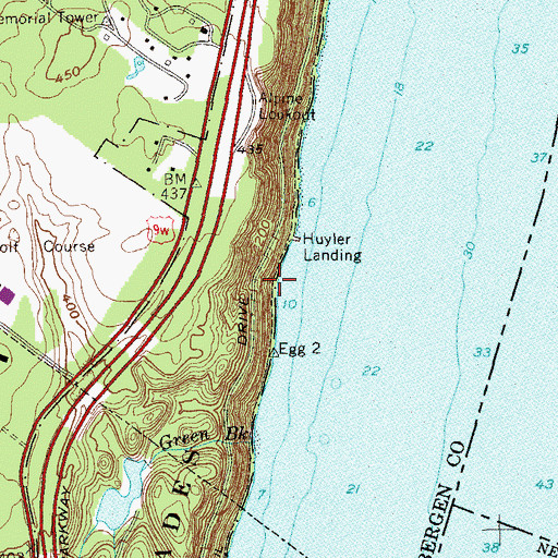 Topographic Map of Huylers Beach, NJ