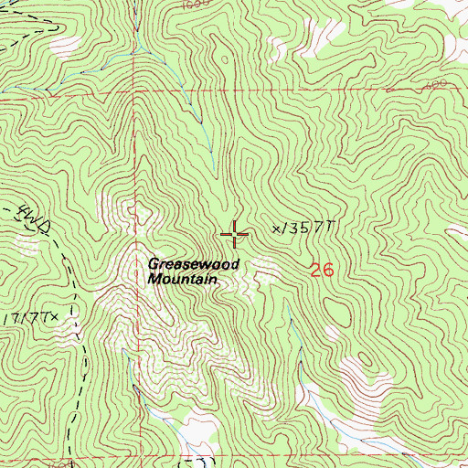 Topographic Map of Greasewood Mountain, CA