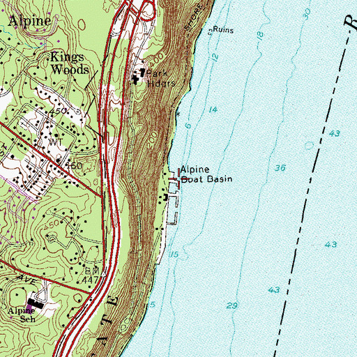 Topographic Map of Cloisters Landing, NJ