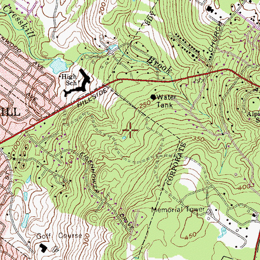 Topographic Map of Spreckel Estate (historical), NJ