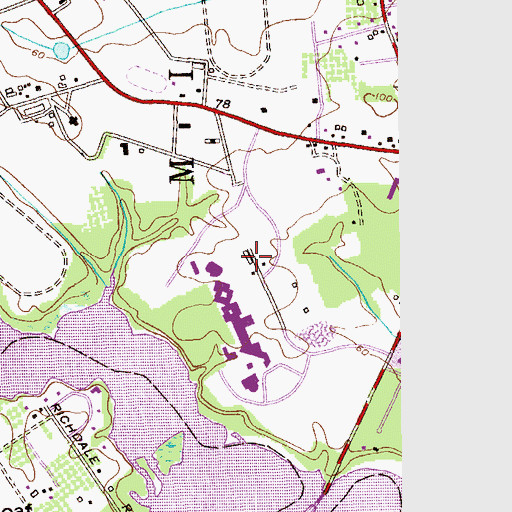 Topographic Map of Brookdale Administration Center, NJ