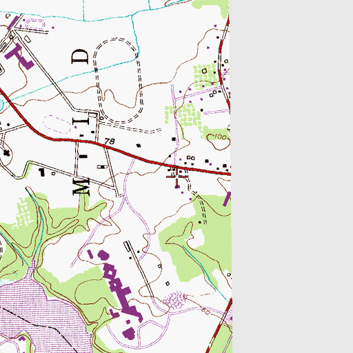 Topographic Map of Wilbur Ray Police Station, NJ