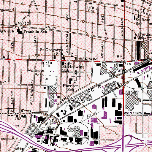 Topographic Map of Birdtown Historic District, OH