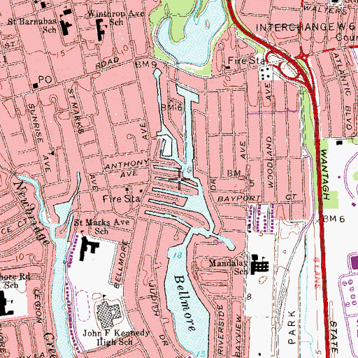 Topographic Map of Beach Canal, NY