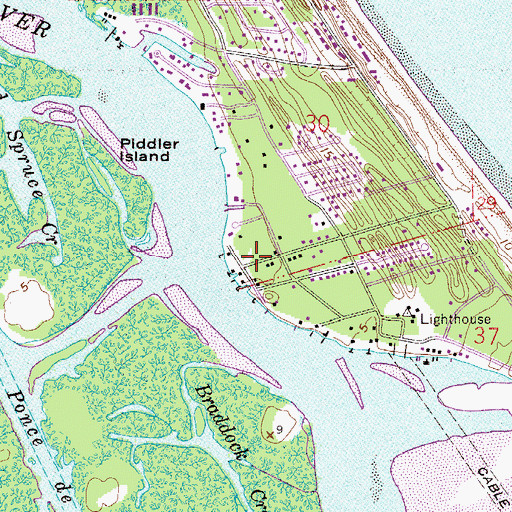 Topographic Map of Ponce Inlet Grave Site, FL