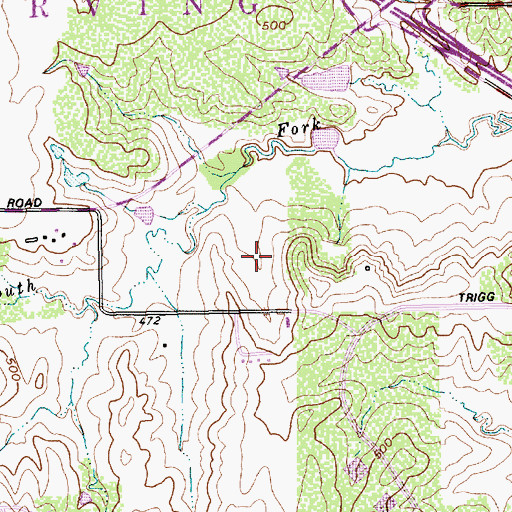 Topographic Map of Harrington Cemetery, TX
