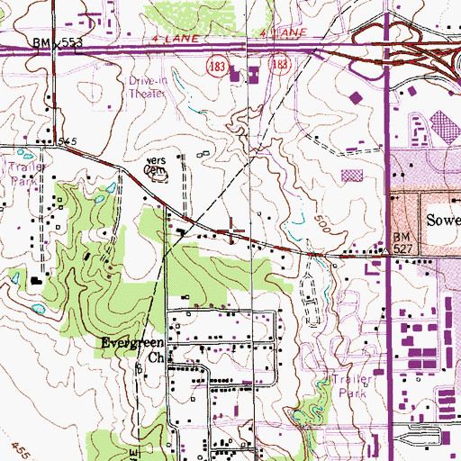 Topographic Map of Haley Cemetery, TX