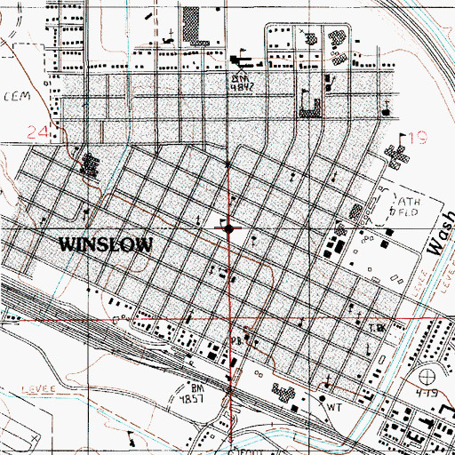 Topographic Map of Lincoln Elementary School, AZ