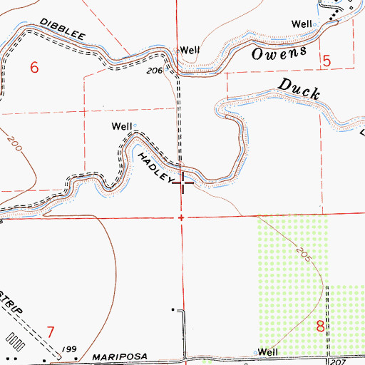 Topographic Map of Hadley Lateral, CA