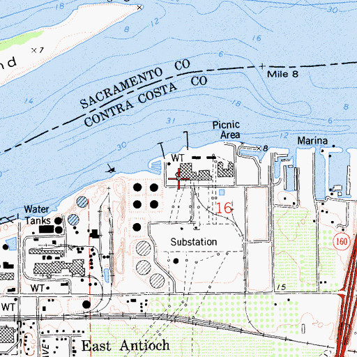 Topographic Map of Gateway Generating Station, CA