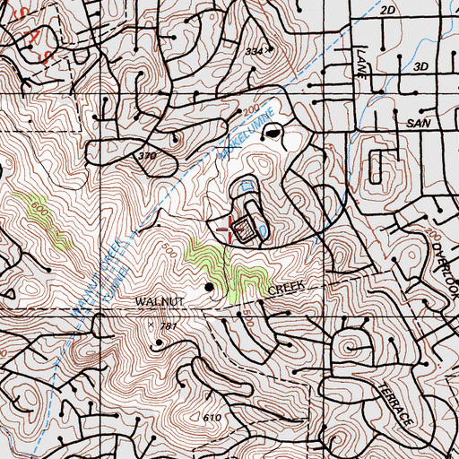 Topographic Map of Walnut Creek Water Treatment Plant, CA