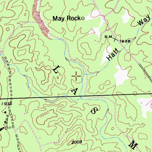 Topographic Map of Half Way Gulch, CA