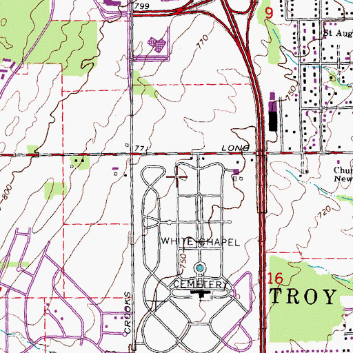 Topographic Map of Troy Chamber of Commerce, MI