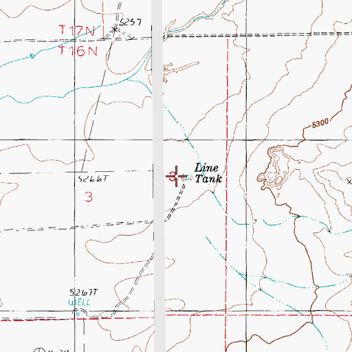 Topographic Map of Line Tank, AZ