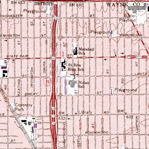 Topographic Map of Truth Evangelical Lutheran Church, MI
