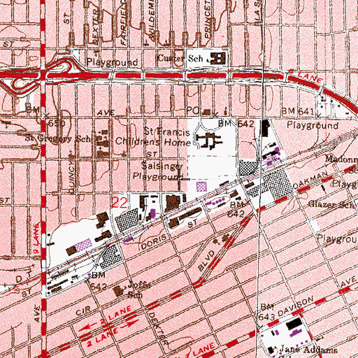 Topographic Map of Turner Building, MI