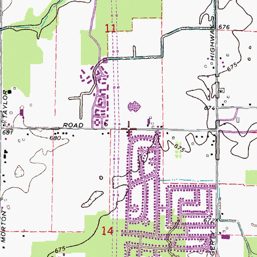 Topographic Map of Tyler Road Elementary School, MI