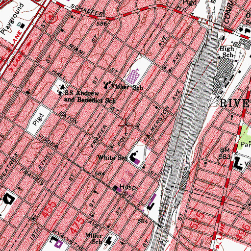 Topographic Map of Union Second Baptist Church, MI