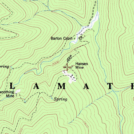 Topographic Map of Hansen, CA