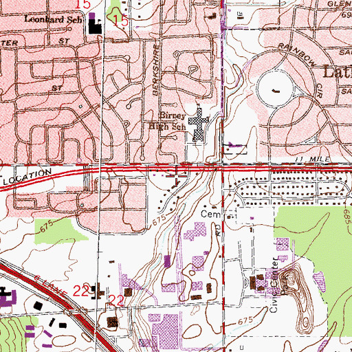 Topographic Map of University of Phoenix, MI