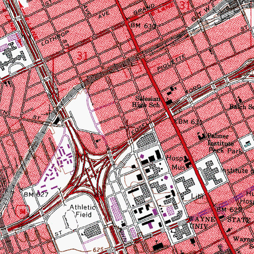Topographic Map of University Preparatory Academy, MI