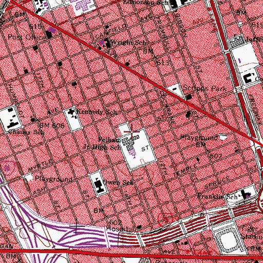 Topographic Map of University Public School, MI