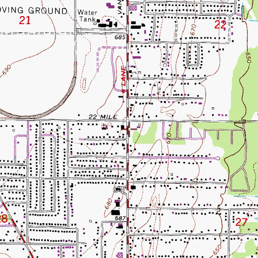 Topographic Map of Utica Center for Applied Learning, MI