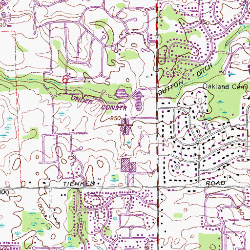Topographic Map of Van Hoosen Elementary School, MI