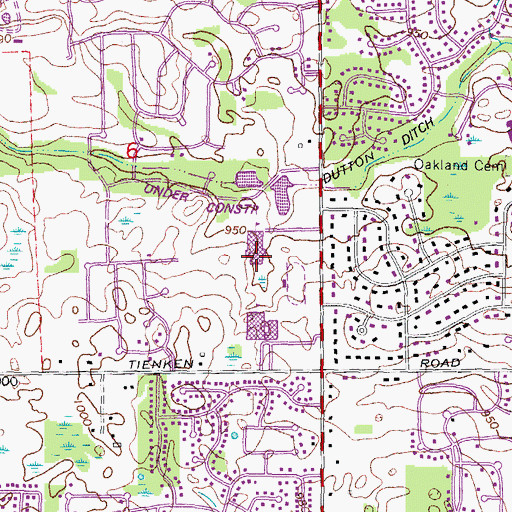 Topographic Map of Van Hoosen Middle School, MI
