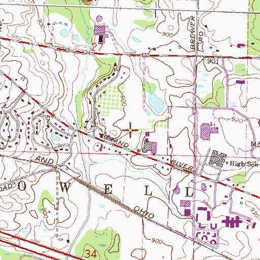 Topographic Map of VG's Food Center Shopping Center, MI