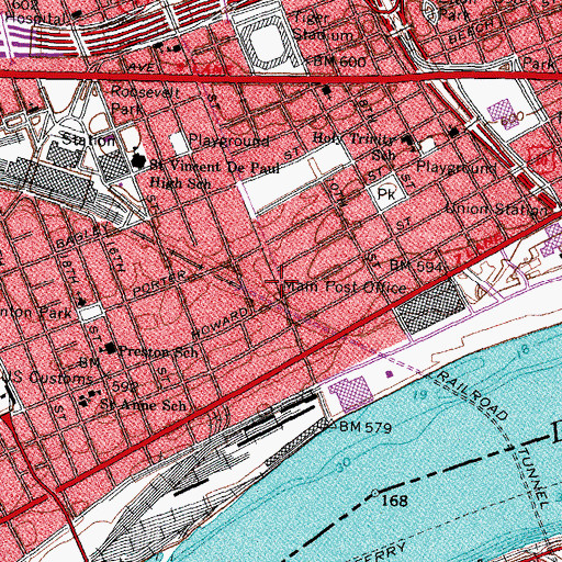 Topographic Map of Voyageur Consortium High School, MI