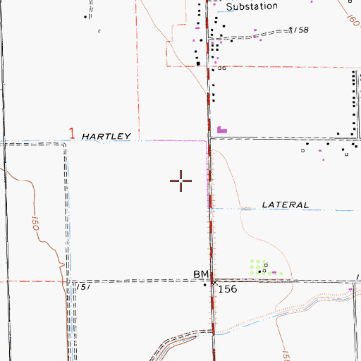 Topographic Map of Hartley Lateral, CA