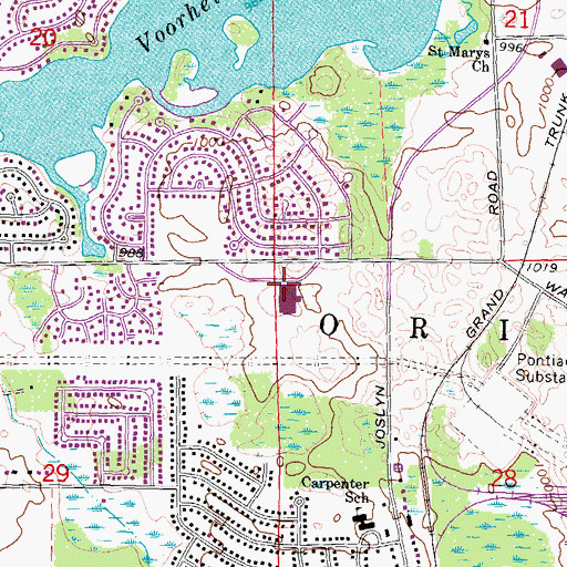 Topographic Map of Waldon Middle School, MI