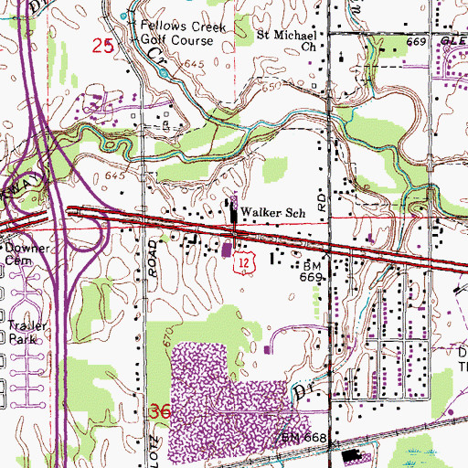 Topographic Map of Walker-Winter Elementary School, MI