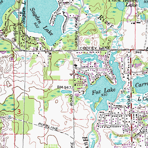Topographic Map of Walled Lake Northern High School, MI