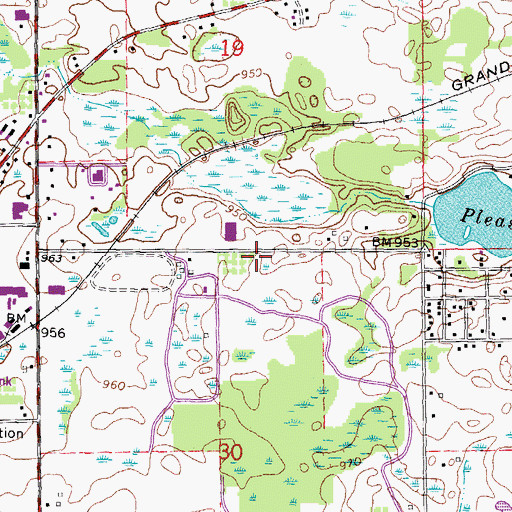 Topographic Map of Walnut Creek Middle School, MI