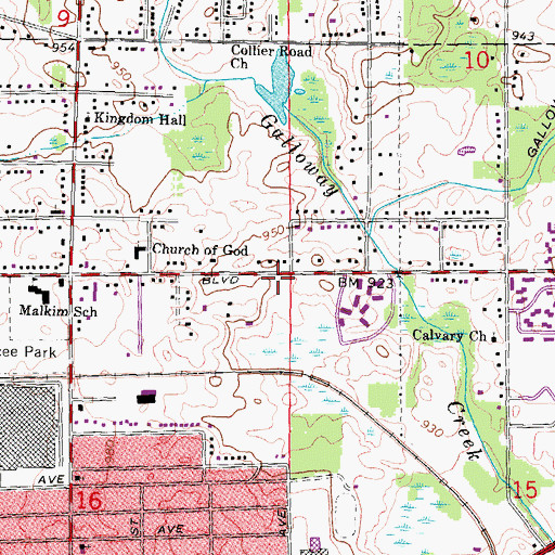 Topographic Map of Walton Charter Academy, MI