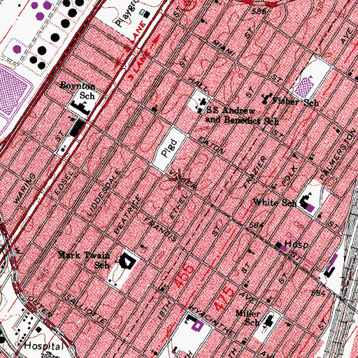 Topographic Map of Waterfall Missionary Baptist Church, MI